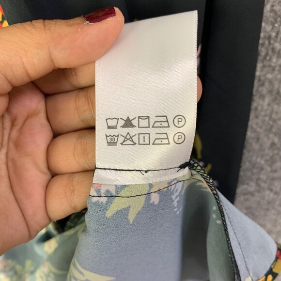 Modcloth Womens Large Florals Kimono Topper Open Front Black Floral - Picture 9 of 11